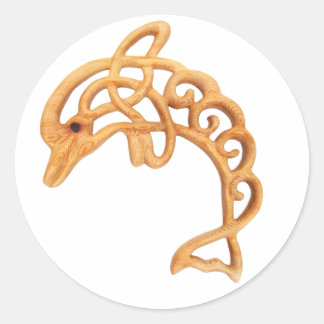 Dolfijn springende Keltische knoop Ronde Sticker