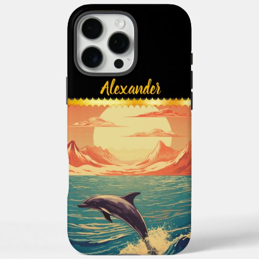 Dolfijn springt sierlijk door levendige oceaan Case-Mate iPhone case (Achterkant)