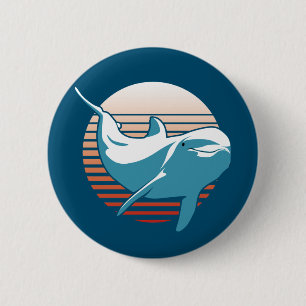  dolfijn T-shirt Ronde Button 5,7 Cm