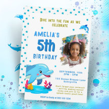 Dolfijn Theme Zee Animal Kids Verjaardagsfoto