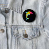 Dolfijn Tie Dye Ronde Button 5,7 Cm (In situ)