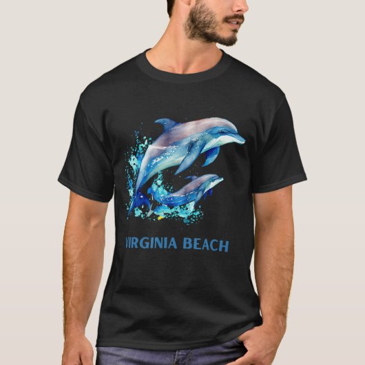 Dolfijn Vakantie Virginia Beach Dest T-shirt (Voorkant)