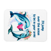 Dolfijn Valentijnsdag Kaart Magneet (Horizontaal)