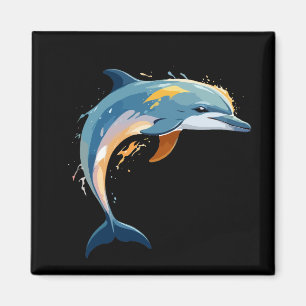 Dolfijn Vector Art met levendige kleuren Magneet