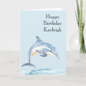Dolfijn Verjaardag Strand Oceaan Kaart (Voorkant)