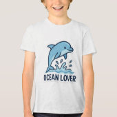 Dolfijn Vibes Tri-Blend Shirt (Voorkant)