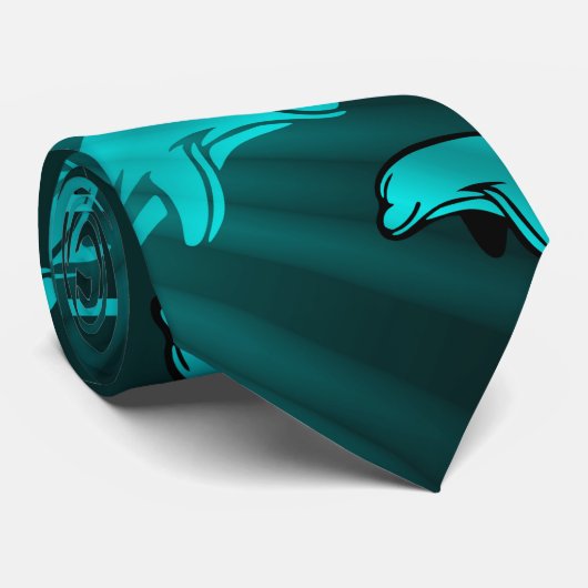 dolfijn, vis, natuur, aquatisch, design, mooi, stropdas (Opgerold)