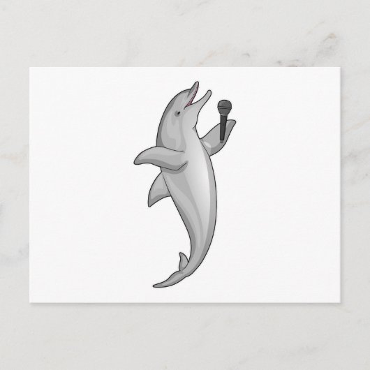 Dolfijn Zanger Microfoon Briefkaart (Voorkant)