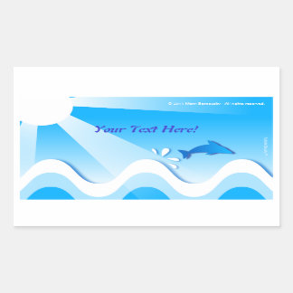 Dolfijn zee rechthoekige stickers (hier jouw tekst