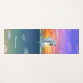 Dolfijn, zonsopgang, schildpadden en Script Yoga M Yogamat (Voorkant (horizontaal))