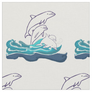 Dolfijnen, aangepast gecomprimeerd katoen (56-inch stof