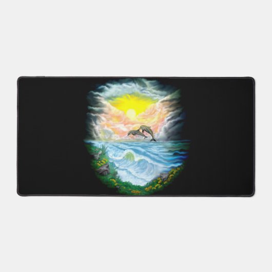 Dolfijnen afspelen in de zon bureaumat (Voorkant)