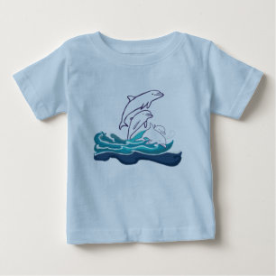 Dolfijnen Baby Fine Jersey T-shirt, wit