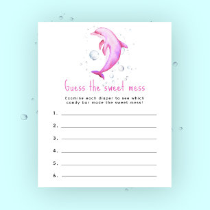 Dolfijnen babyshower Raad de zoete puinhoop spel