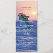 Dolfijnen bij zonsopgang strand bruiloft programma (Achterkant)