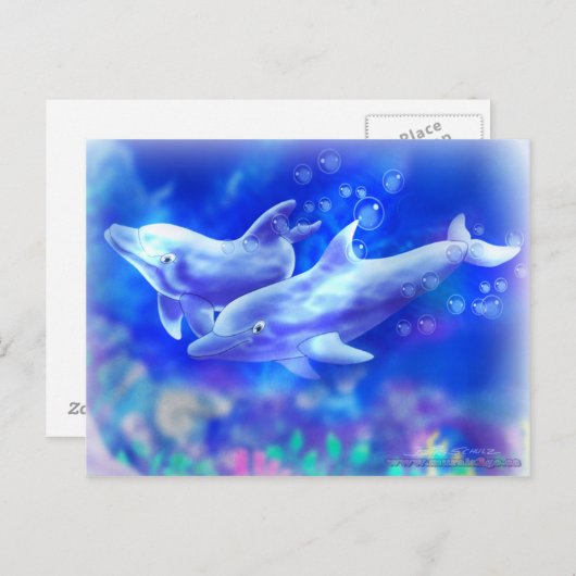Dolfijnen Briefkaart (Voorkant / Achterkant)