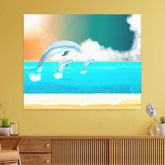 Dolfijnen Canvas Afdruk (Insitu (Woonkamer))