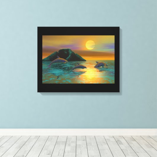 Dolfijnen Canvas Afdruk (Insitu (Houten vloer))