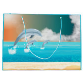 dolfijnen die in de oceaan breken groot cadeauzakje (Achterkant)