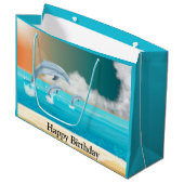 dolfijnen die in de oceaan breken groot cadeauzakje (Voorkant Gekanteld)