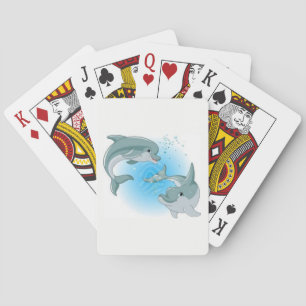 Dolfijnen die kaarten spelen