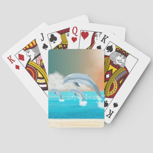 dolfijnen die springen in de oceaan pokerkaarten (Achterkant)