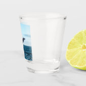Dolfijnen die uit de oceaan ontsnappen shot glas (Rechts)