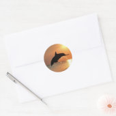 Dolfijnen door Sunset Ronde Sticker (Envelop)