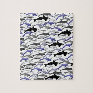 Dolfijnen en het Zwemende Patroon van Orcas Legpuzzel