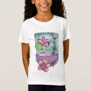 Dolfijnen en orchideeën t-shirt