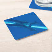 Dolfijnen en reflecties kartonnen onderzetters (Schuin)