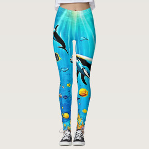 Dolfijnen en rif: onderwatervreugde leggings