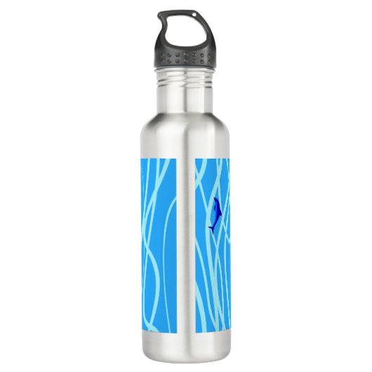 Dolfijnen en Sun personaliseren Jouw naam of tekst Waterfles (Achterkant)