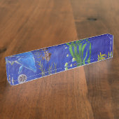 Dolfijnen en vis naambordje (Zijkant)