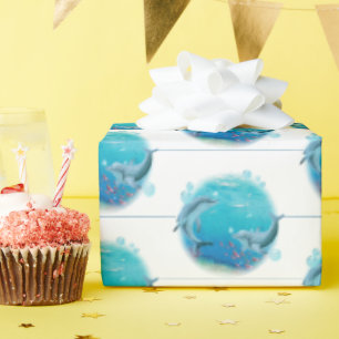 Dolfijnen en Zeeen Cadeaupapier