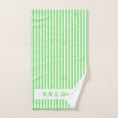 Dolfijnen en zeilboten, groen wit bad handdoek (Handdoek)