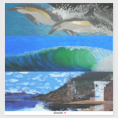 Dolfijnen, golven, Victoria Beach, Laguna tower Sticker (Vel)