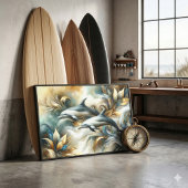 Dolfijnen Gouden Botanisch Dreamscape Canvas Afdruk