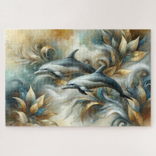 Dolfijnen Gouden Botanisch Dreamscape Legpuzzel