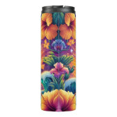 Dolfijnen houden van zonsondergang tropisch paradi thermosbeker (Achterkant)