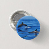 Dolfijnen in blauw water ronde button 3,2 cm (Voorkant /achterkant)