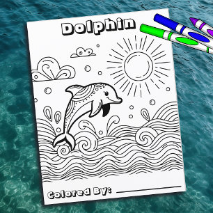 Dolfijnen in de golven Kleurplaat van kind