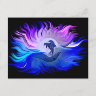 Dolfijnen in de maan briefkaart