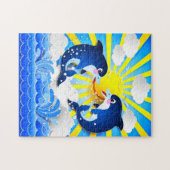 Dolfijnen in de zon legpuzzel (Horizontaal)