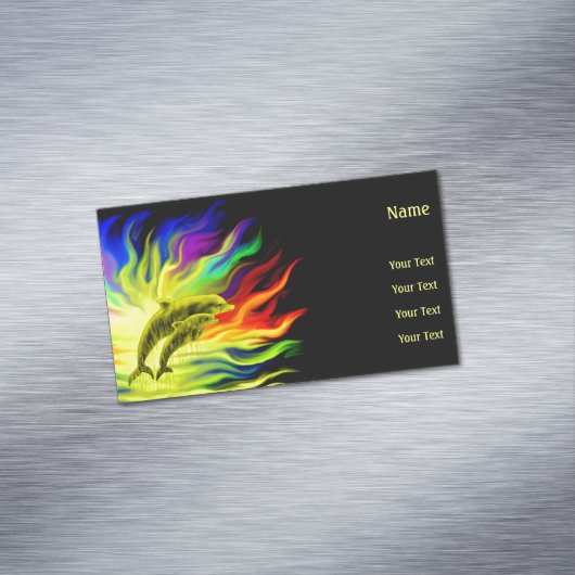 Dolfijnen in de zon magnetisch visitekaartje (Voorbeeld)