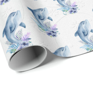 Dolfijnen in Flowers Wedding Cadeaupapier