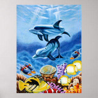 Dolfijnen in het Poster van de oceaan