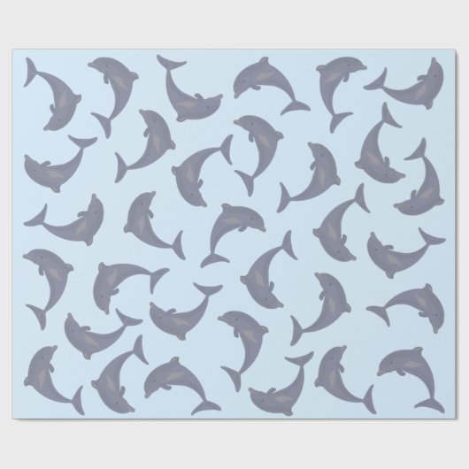 Dolfijnen in het Zee Patroon Cadeaupapier (Vlak)