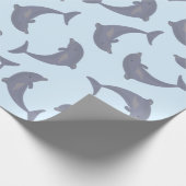 Dolfijnen in het Zee Patroon Cadeaupapier (Hoek)