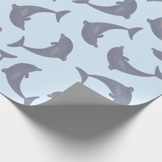 Dolfijnen in het Zee Patroon Cadeaupapier (Hoek)